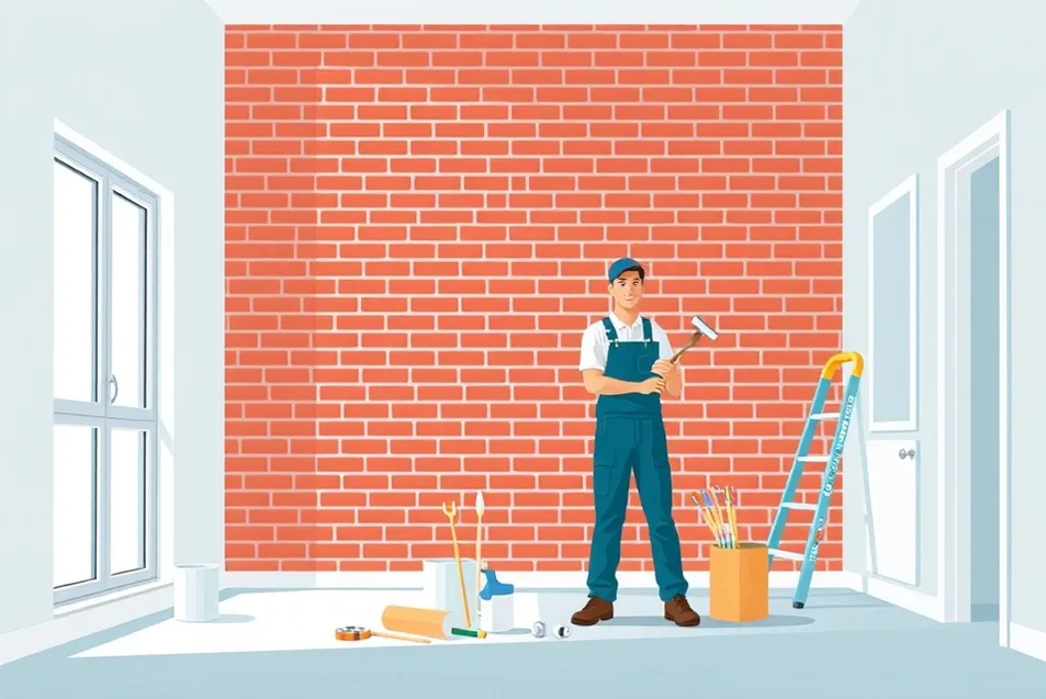 Intérieur rénové après travaux de peinture à La Courneuve