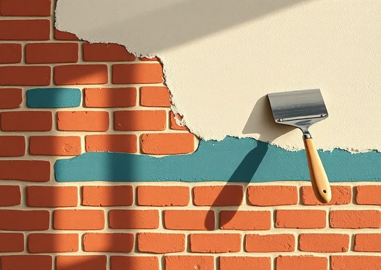 Application d'un enduit décoratif à la lisseuse sur un mur