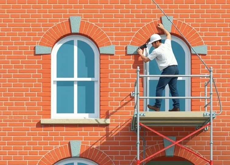 Ravalement de façade en pierre, nettoyage et application d'enduit