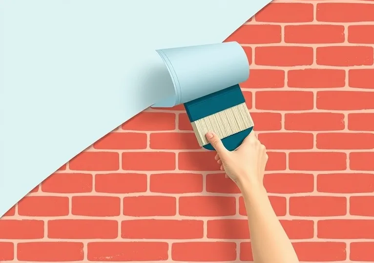 Pose de papier peint, rouleau et brosse à maroufler